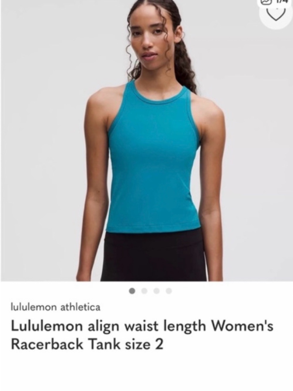 Lululemon blue tank top size 2